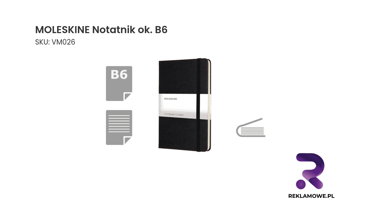 Notatnik Moleskine rozmiaru około B6