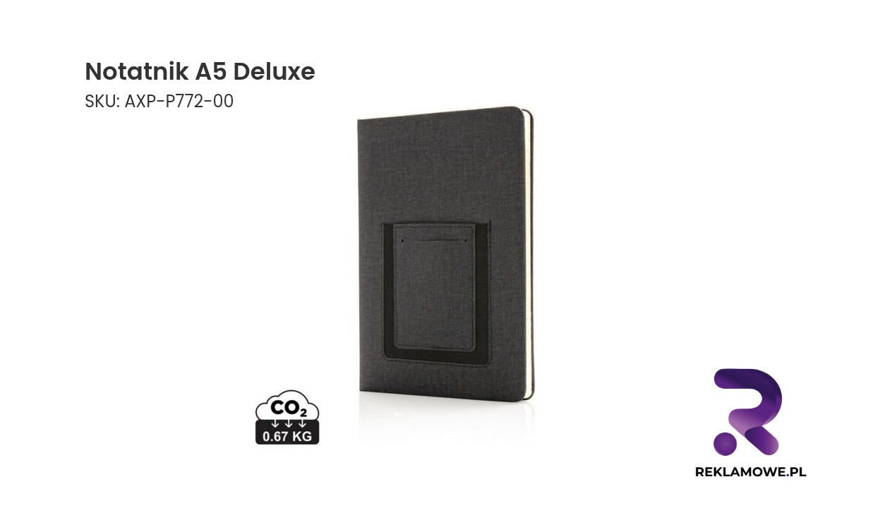 Notatnik A5 Deluxe w kolorze czarnym