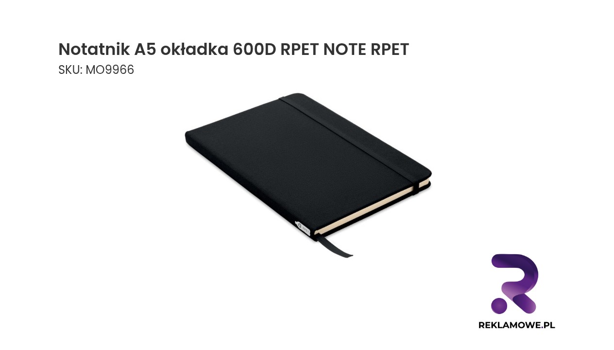 Notatnik A5 z okładką z materiału RPET 600D