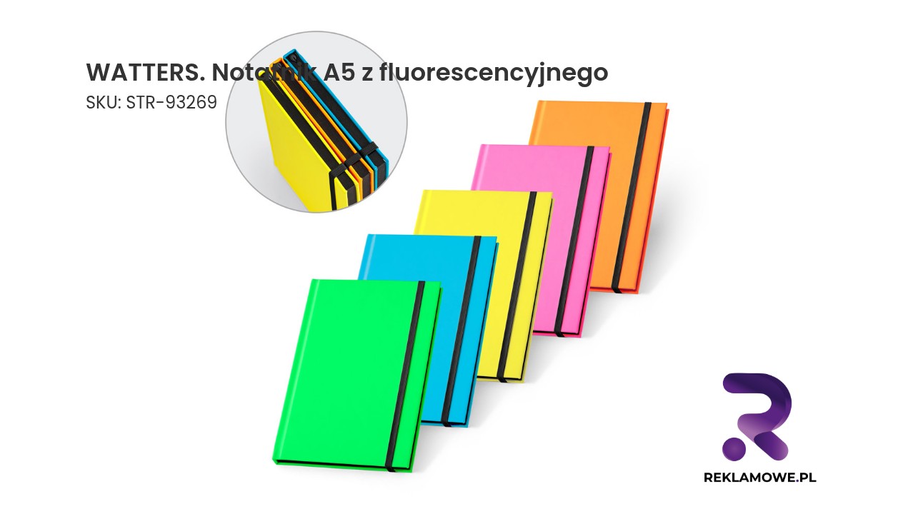 Notatnik A5 z fluorescencyjnego materiału marki WATTERS
