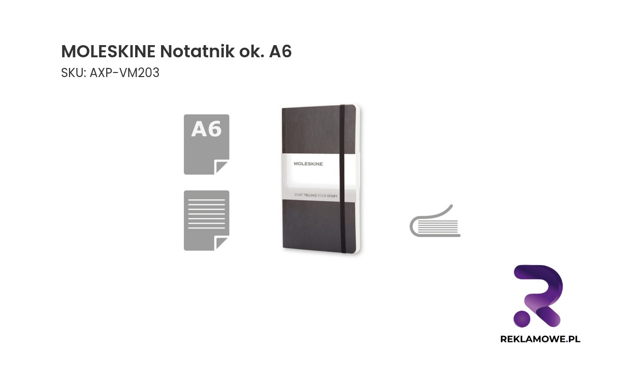 MOLESKINE Notatnik ok. A6 - elegancki notes kieszonkowy