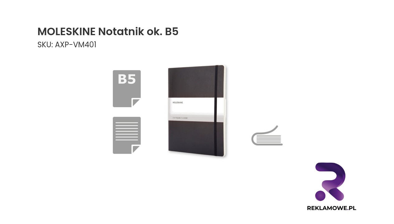 MOLESKINE Notatnik ok. B5 - elegancki notes w formacie około B5