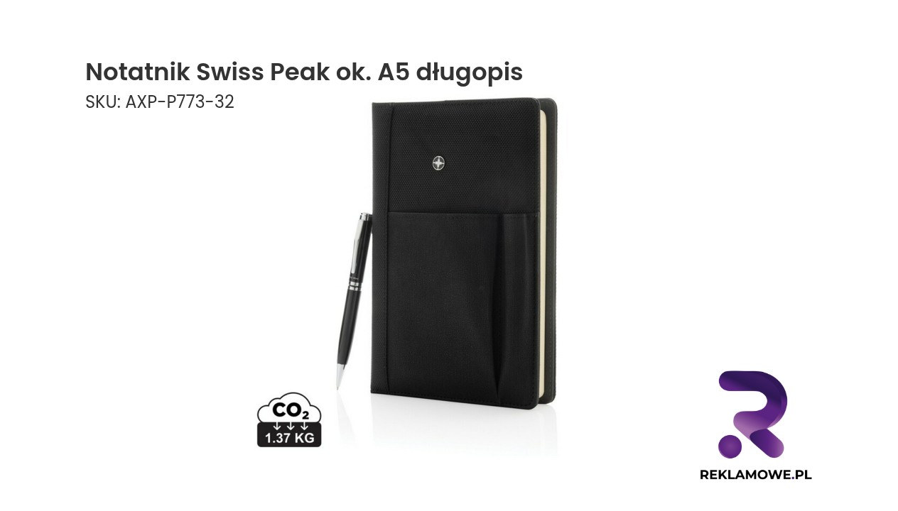 Notatnik Swiss Peak ok. A5 z długopisem
