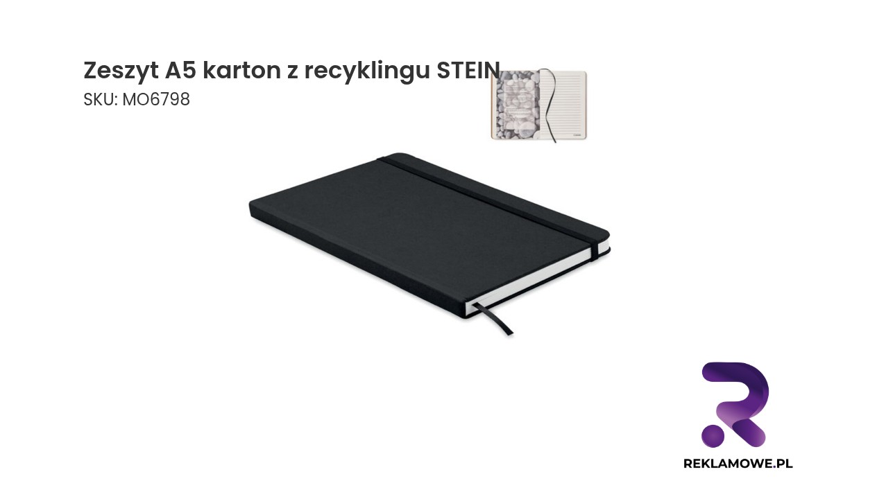 Zeszyt A5 wykonany z kartonu z recyklingu marki STEIN