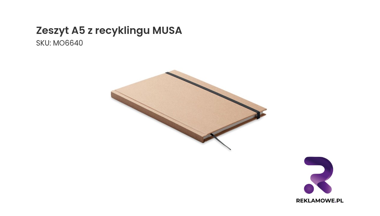 Zeszyt A5 wykonany z papieru z recyklingu marki MUSA