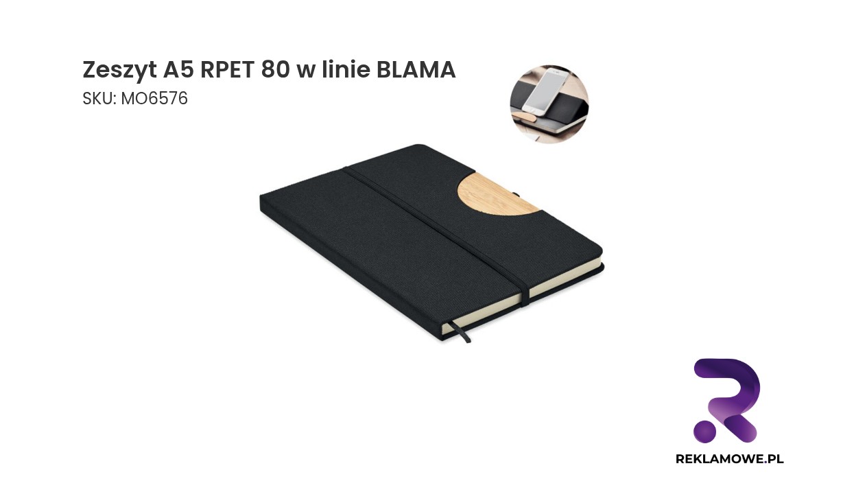 Zeszyt A5 RPET 80 w linie BLAMA Zeszyt A5 RPET 80 w linie BLAMA – ekologiczny notes w linie