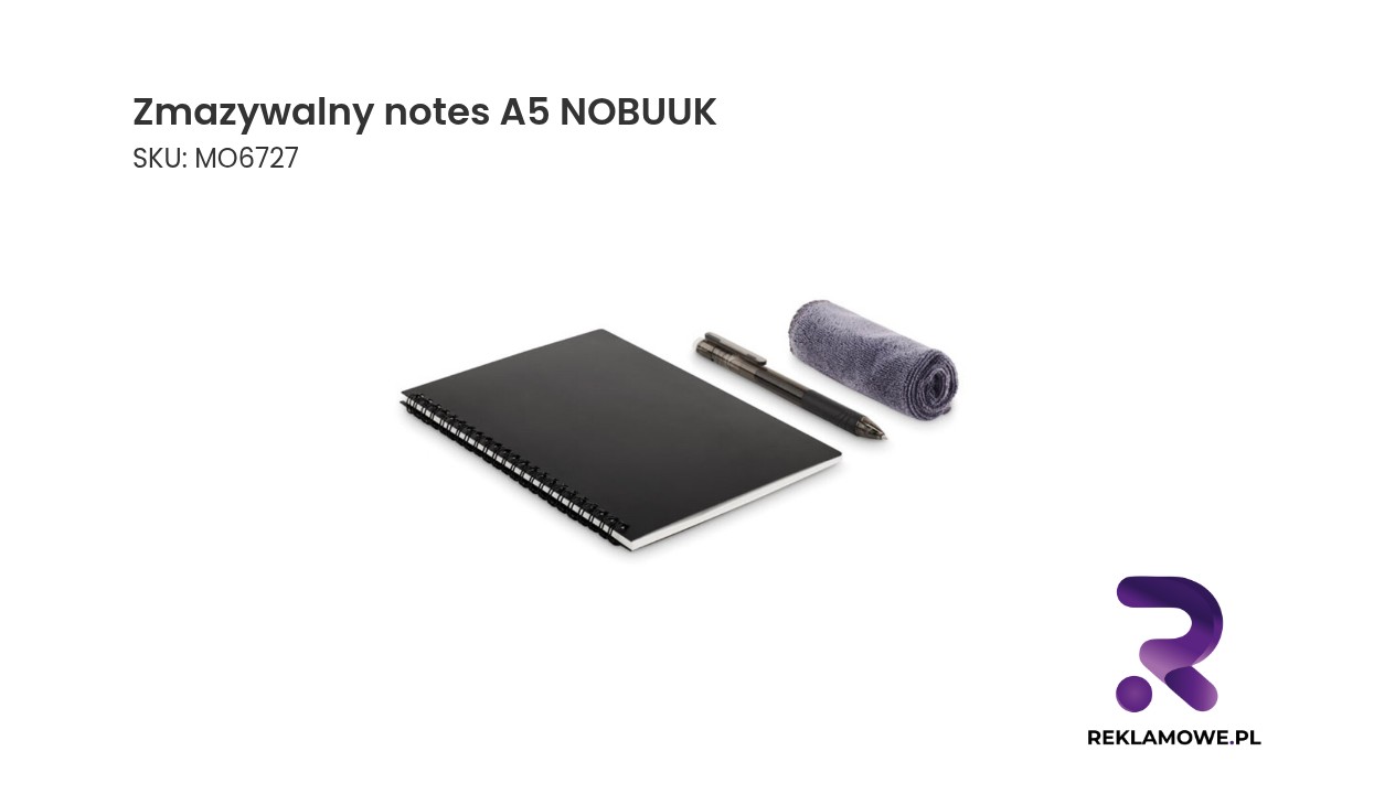 Zmazywalny notes A5 NOBUUK Zmazywalny notes A5 NOBUUK – ekologiczny notes wielokrotnego użytku